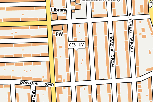 SE6 1UY map - OS OpenMap – Local (Ordnance Survey)