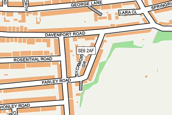 SE6 2AF map - OS OpenMap – Local (Ordnance Survey)