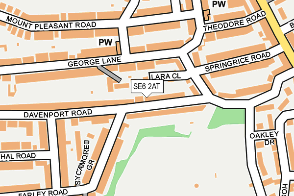 SE6 2AT map - OS OpenMap – Local (Ordnance Survey)