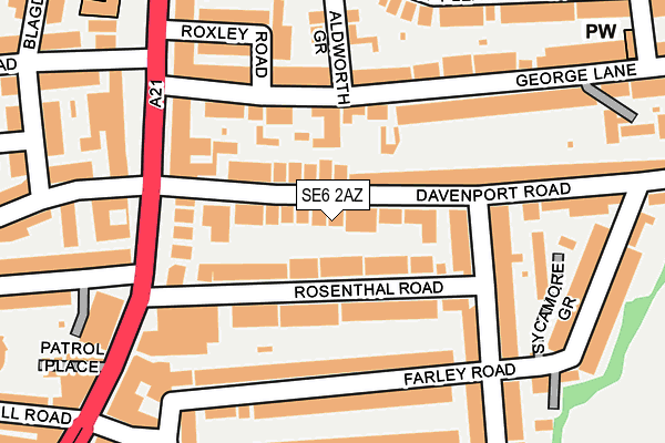 SE6 2AZ map - OS OpenMap – Local (Ordnance Survey)