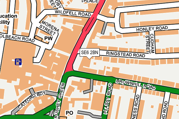 SE6 2BN map - OS OpenMap – Local (Ordnance Survey)