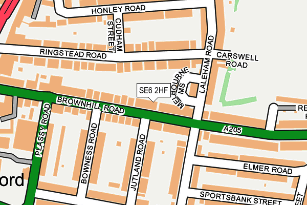 SE6 2HF map - OS OpenMap – Local (Ordnance Survey)