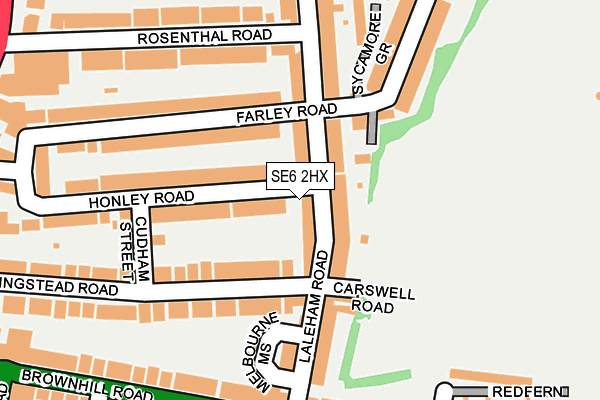SE6 2HX map - OS OpenMap – Local (Ordnance Survey)