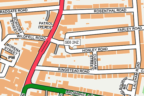 SE6 2HZ map - OS OpenMap – Local (Ordnance Survey)