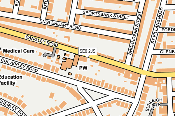 SE6 2JS map - OS OpenMap – Local (Ordnance Survey)