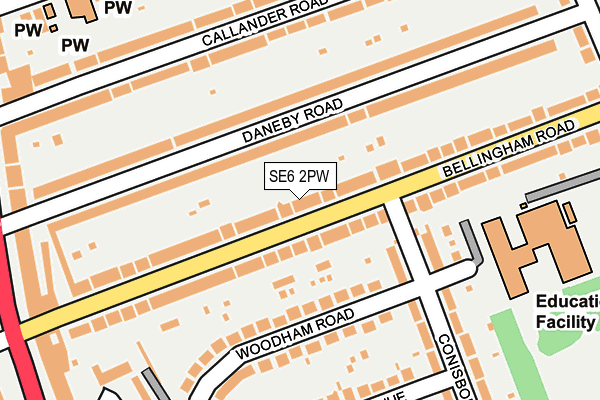 SE6 2PW map - OS OpenMap – Local (Ordnance Survey)