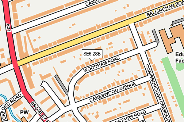 SE6 2SB map - OS OpenMap – Local (Ordnance Survey)