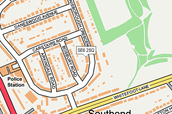 SE6 2SQ map - OS OpenMap – Local (Ordnance Survey)
