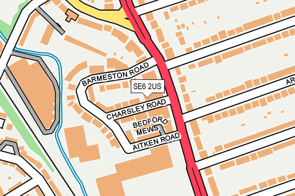 SE6 2US map - OS OpenMap – Local (Ordnance Survey)