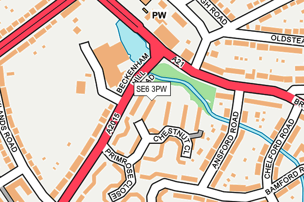 SE6 3PW map - OS OpenMap – Local (Ordnance Survey)