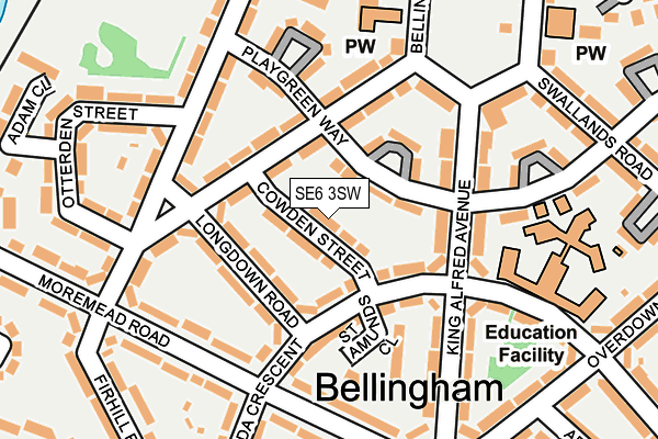 SE6 3SW map - OS OpenMap – Local (Ordnance Survey)