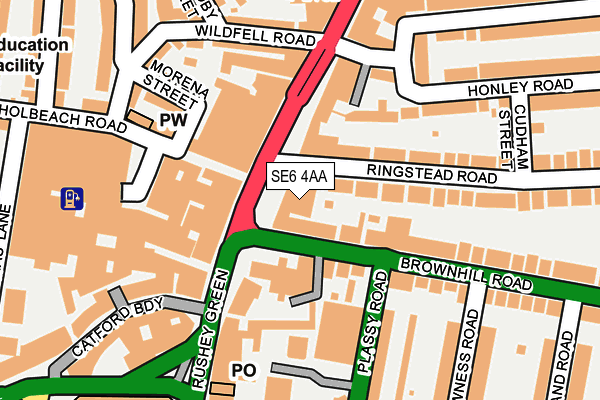 SE6 4AA map - OS OpenMap – Local (Ordnance Survey)