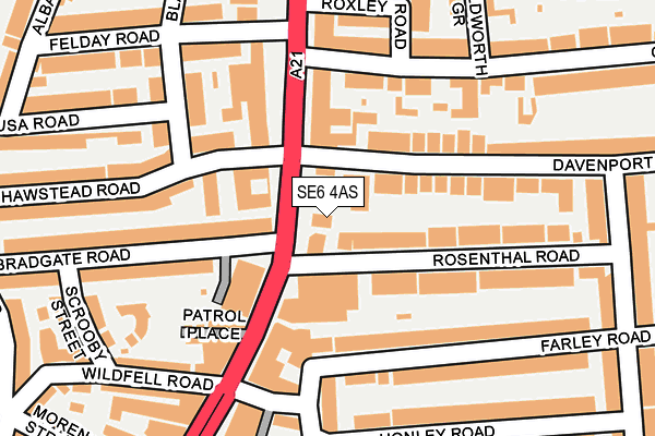 SE6 4AS map - OS OpenMap – Local (Ordnance Survey)