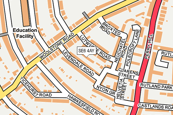 SE6 4AY map - OS OpenMap – Local (Ordnance Survey)