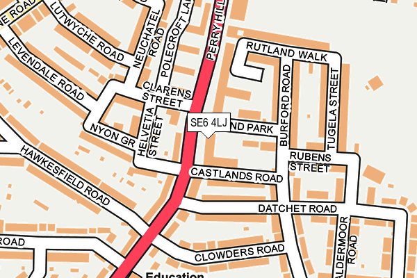 SE6 4LJ map - OS OpenMap – Local (Ordnance Survey)
