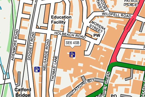 SE6 4SB map - OS OpenMap – Local (Ordnance Survey)