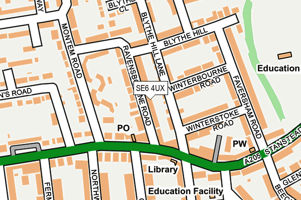 SE6 4UX map - OS OpenMap – Local (Ordnance Survey)