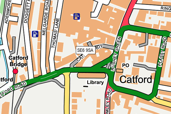 SE6 9SA map - OS OpenMap – Local (Ordnance Survey)