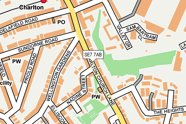 SE7 7AB map - OS OpenMap – Local (Ordnance Survey)