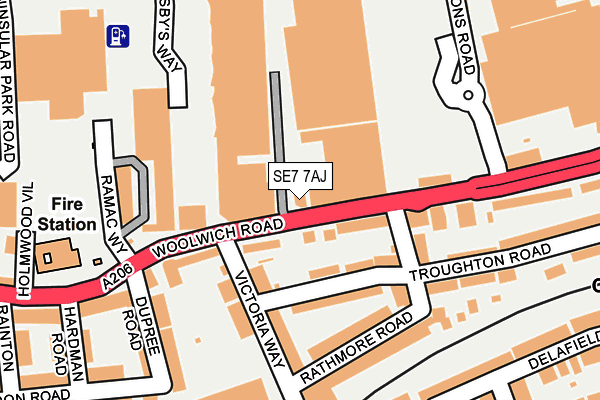 SE7 7AJ map - OS OpenMap – Local (Ordnance Survey)