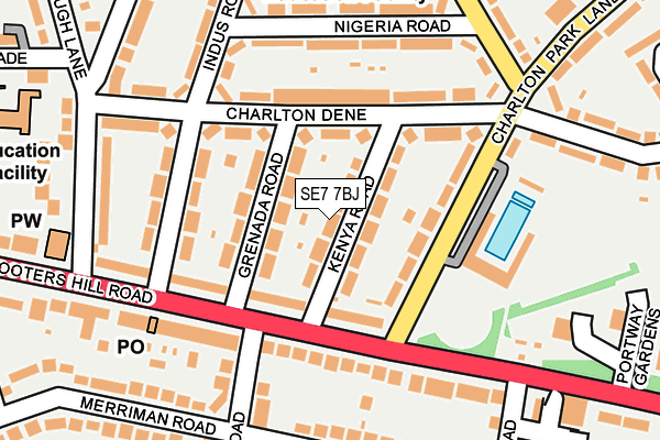 SE7 7BJ map - OS OpenMap – Local (Ordnance Survey)