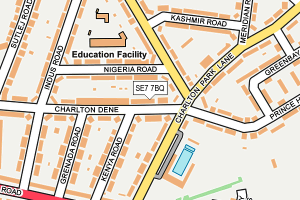 SE7 7BQ map - OS OpenMap – Local (Ordnance Survey)