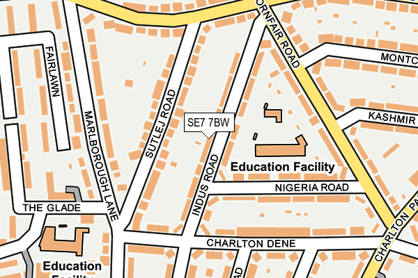 SE7 7BW map - OS OpenMap – Local (Ordnance Survey)