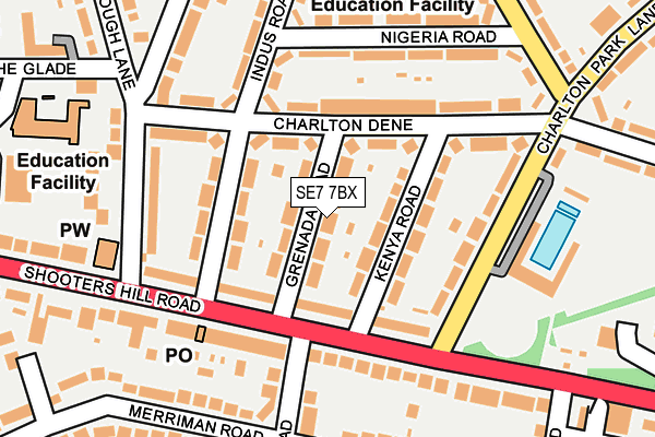 SE7 7BX map - OS OpenMap – Local (Ordnance Survey)