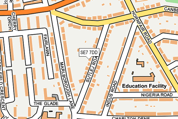 SE7 7DD map - OS OpenMap – Local (Ordnance Survey)