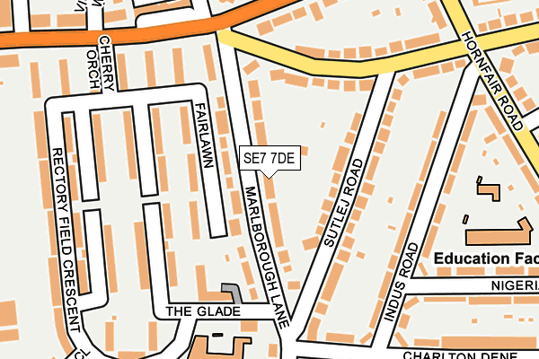 SE7 7DE map - OS OpenMap – Local (Ordnance Survey)
