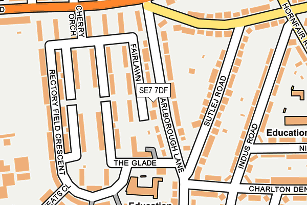 SE7 7DF map - OS OpenMap – Local (Ordnance Survey)
