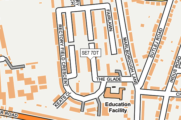 SE7 7DT map - OS OpenMap – Local (Ordnance Survey)