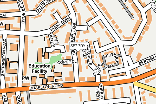 SE7 7DY map - OS OpenMap – Local (Ordnance Survey)