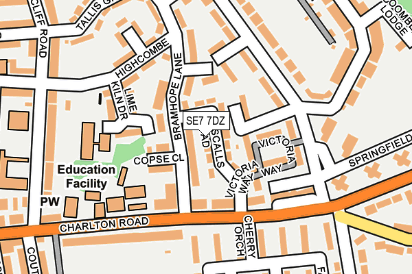SE7 7DZ map - OS OpenMap – Local (Ordnance Survey)