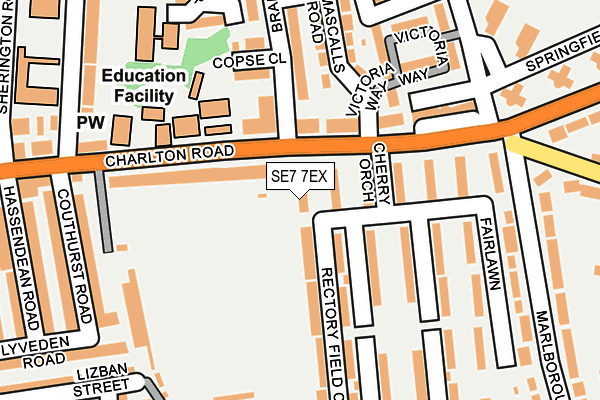 SE7 7EX map - OS OpenMap – Local (Ordnance Survey)