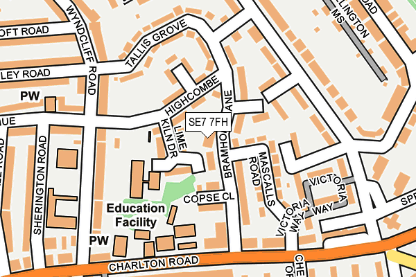 SE7 7FH map - OS OpenMap – Local (Ordnance Survey)
