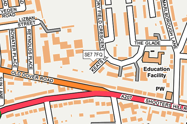 SE7 7FQ map - OS OpenMap – Local (Ordnance Survey)