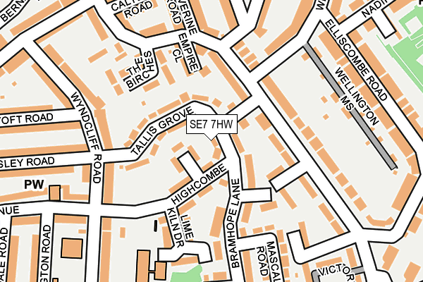 SE7 7HW map - OS OpenMap – Local (Ordnance Survey)