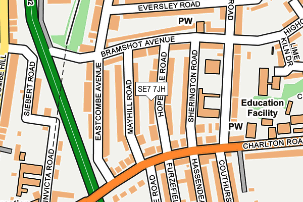 SE7 7JH map - OS OpenMap – Local (Ordnance Survey)