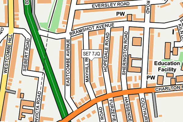 SE7 7JQ map - OS OpenMap – Local (Ordnance Survey)