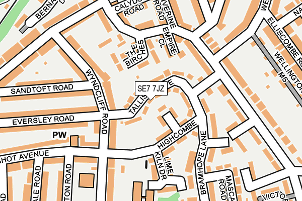 SE7 7JZ map - OS OpenMap – Local (Ordnance Survey)