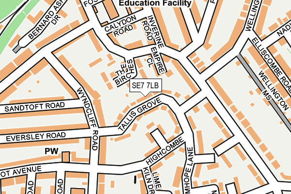 SE7 7LB map - OS OpenMap – Local (Ordnance Survey)