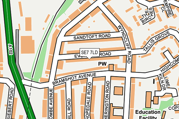 SE7 7LD map - OS OpenMap – Local (Ordnance Survey)