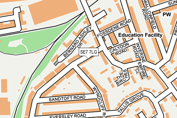 SE7 7LG map - OS OpenMap – Local (Ordnance Survey)