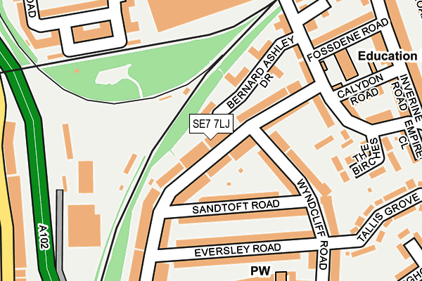 SE7 7LJ map - OS OpenMap – Local (Ordnance Survey)