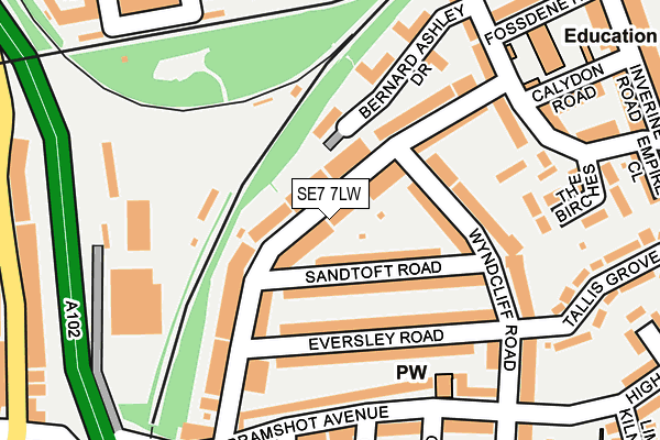 SE7 7LW map - OS OpenMap – Local (Ordnance Survey)