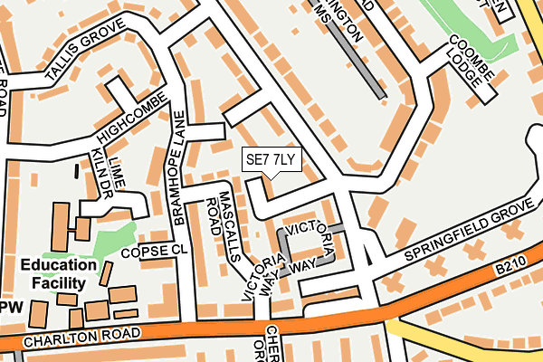 SE7 7LY map - OS OpenMap – Local (Ordnance Survey)