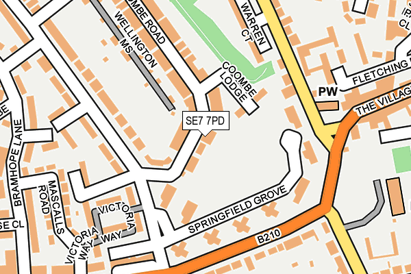 SE7 7PD map - OS OpenMap – Local (Ordnance Survey)
