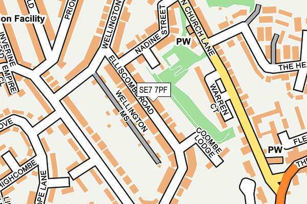 SE7 7PF map - OS OpenMap – Local (Ordnance Survey)