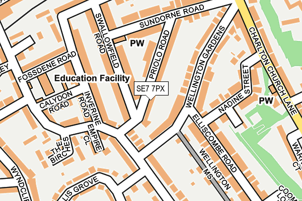 SE7 7PX map - OS OpenMap – Local (Ordnance Survey)